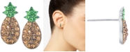 Giani Bernini Crystal Pineapple Stud Earrings in Sterling Silver